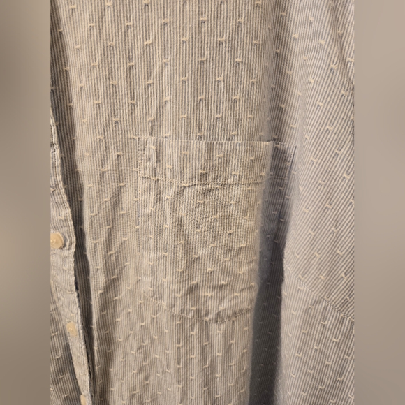 DC Jeans 3X Light Blue Button-Up Shirt With Tie 3/4 Sleeves And Front Pocket - Picture 3 of 9